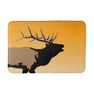 Bugling Elk at Sunset - Original Wildlife Art Bath Mat