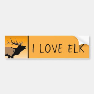 Bugling Elk at Sunset - Original Wildlife Art Bumper Sticker