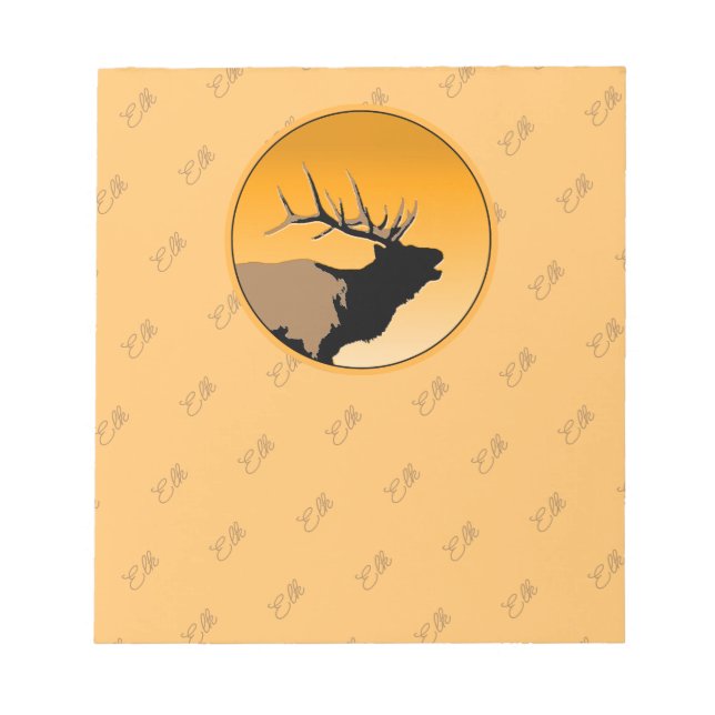 Bugling Elk at Sunset  - Original Wildlife Art Not Notepad (Front)