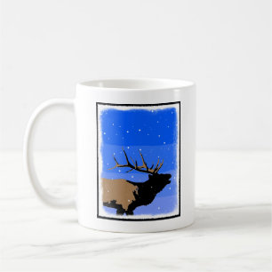 Bugling Elk in Winter - Original Wildlife Art Coffee Mug