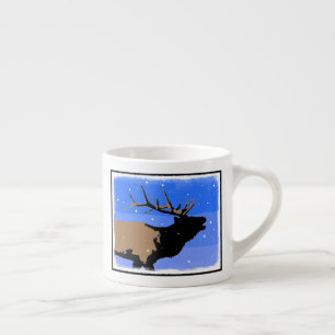 Bugling Elk in Winter - Original Wildlife Art Espresso Cup