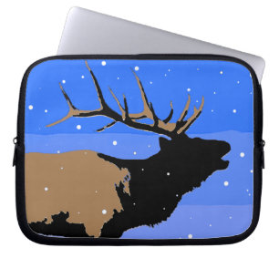 Bugling Elk in Winter  - Original Wildlife Art Laptop Sleeve