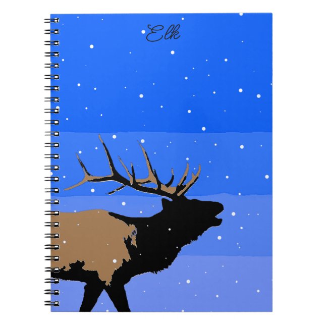Bugling Elk in Winter  - Original Wildlife Art Notebook (Front)