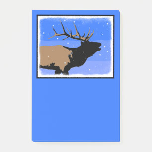 Bugling Elk in Winter - Original Wildlife Art Post-it Notes