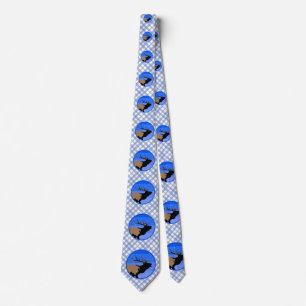 Bugling Elk in Winter - Original Wildlife Art Tie