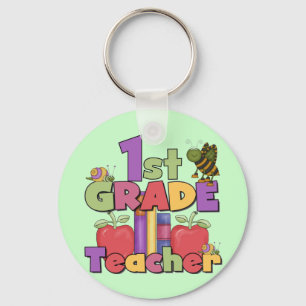 Bugs and Apples 1st Grade Tshirts and Gifts Key Ring