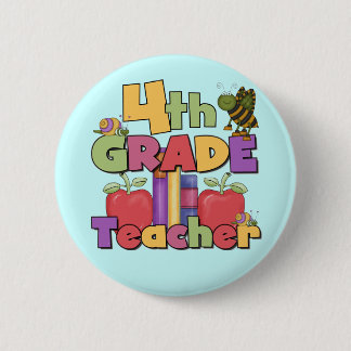 Bugs and Apples 4th Grade Tshirts and Gifts 6 Cm Round Badge
