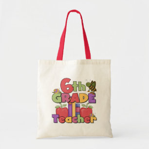 Bugs and Apples 6th Grade Teacher Tote Bag