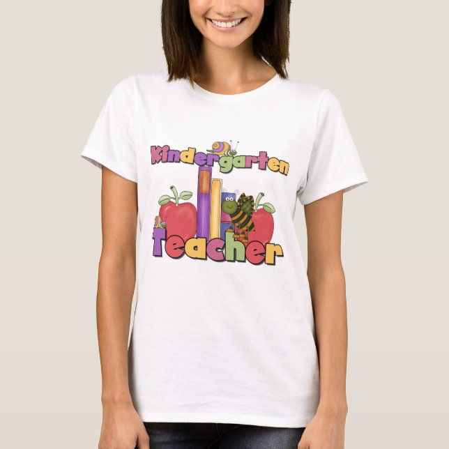 Bugs and Apples Kindergarten Teacher T-Shirt (Front)