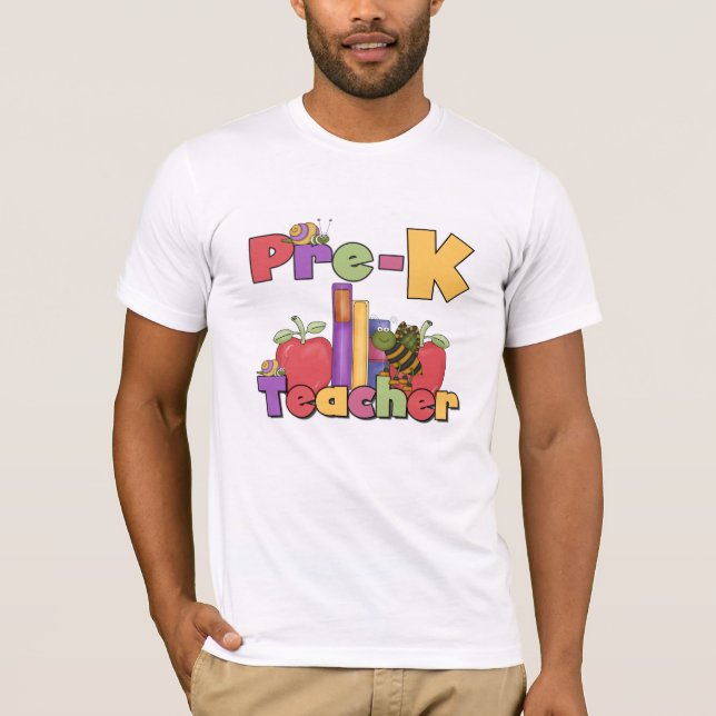 Bugs and Apples Pre-K Teacher T-Shirt (Front)