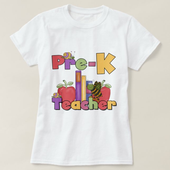 Bugs and Apples Pre-K Teacher Tshirts and Gifts (Design Front)