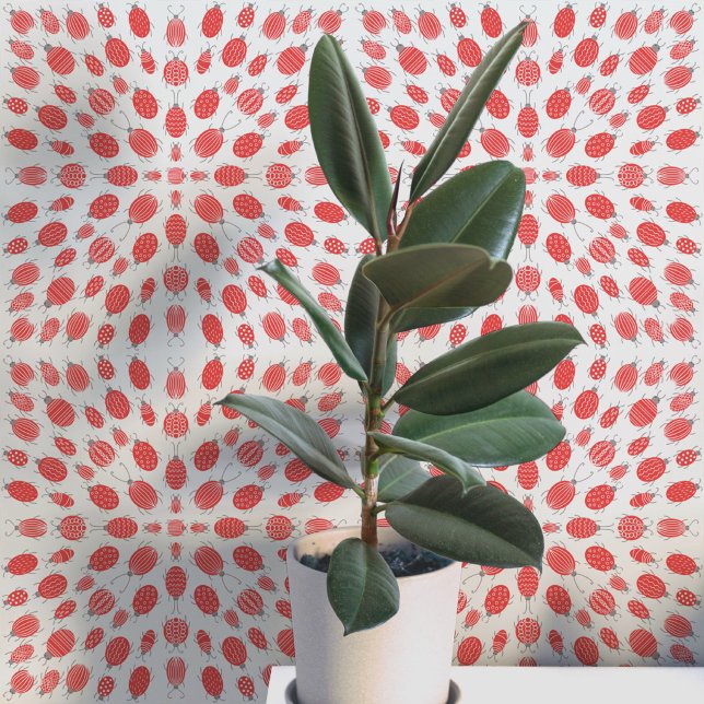 Bugs and Beetles Pattern Red on Blue Wallpaper (Creator Uploaded)