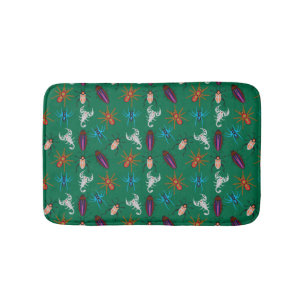 Bugs And Scorpions Pattern Bath Mat