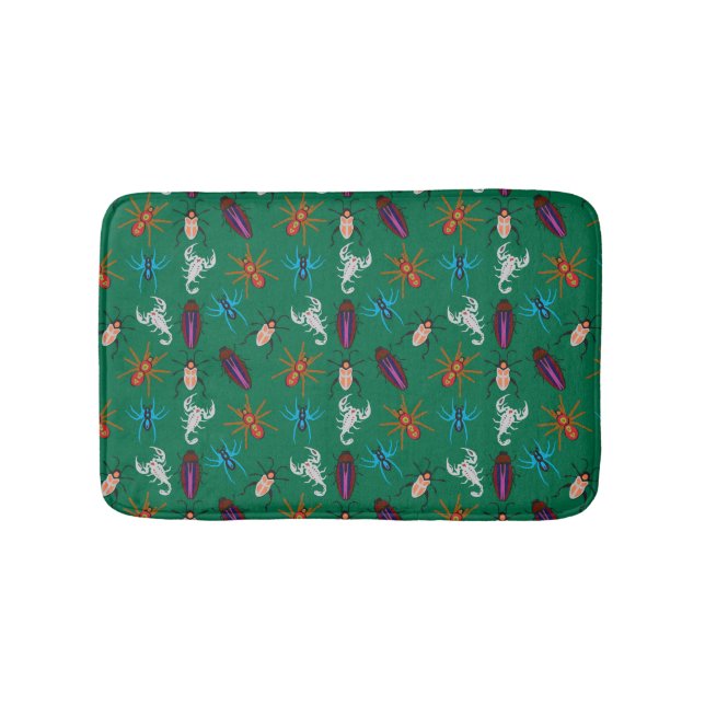 Bugs And Scorpions Pattern Bath Mat (Front)