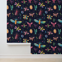 Bugs & Bees Colourful Insect Collection Pattern