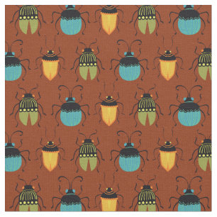 Bugs Beetles Mid Century Mod Cute Fabric