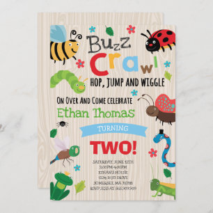 Bugs Birthday Invitation Boy Bugs Birthday Party