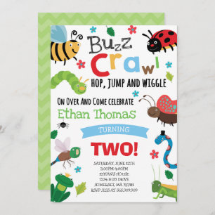 Bugs Birthday Invitation Boy Bugs Birthday Party