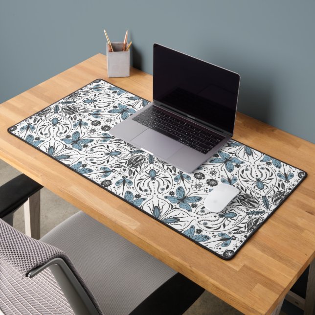 Bugs, black and blue desk mat (Office 2)
