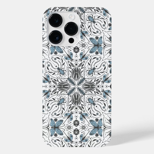 Bugs, black and blue iPhone case (Back)