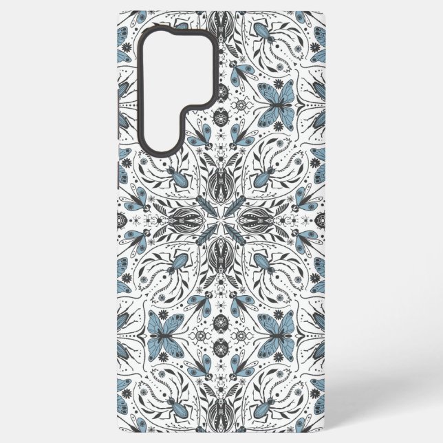 Bugs, black and blue samsung galaxy s22 ultra case (Back)