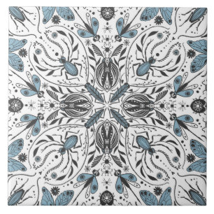 Bugs, black and blue tile