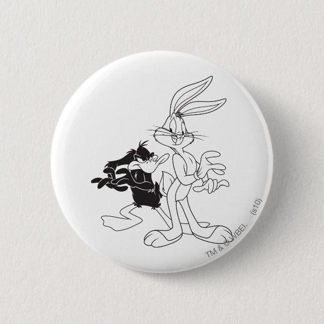 BUGS BUNNY™ and DAFFY DUCK™ 6 Cm Round Badge (Front)