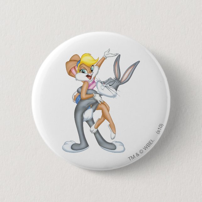 BUGS BUNNY™ and Lola Bunny 6 Cm Round Badge (Front)