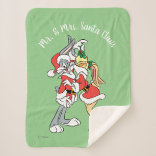 BUGS BUNNY™ and Lola Mistletoe Kiss Sherpa Blanket