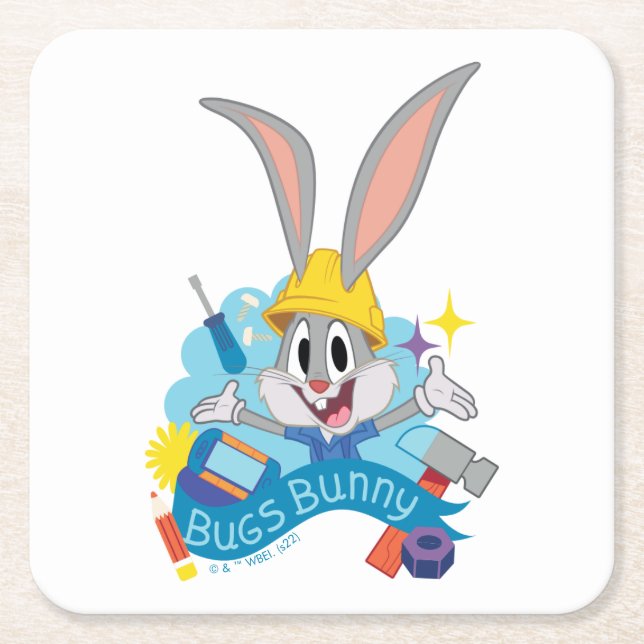 BUGS BUNNY BUILDERS™| BUGS BUNNY™ Character Art Square Paper Coaster (Front)