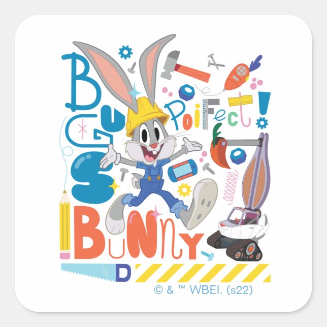 BUGS BUNNY BUILDERS™| BUGS BUNNY™ Work Tools Square Sticker (Front)