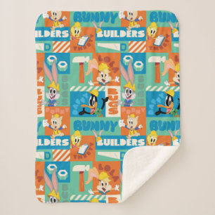 BUGS BUNNY BUILDERS™  Character Grid Pattern Sherpa Blanket