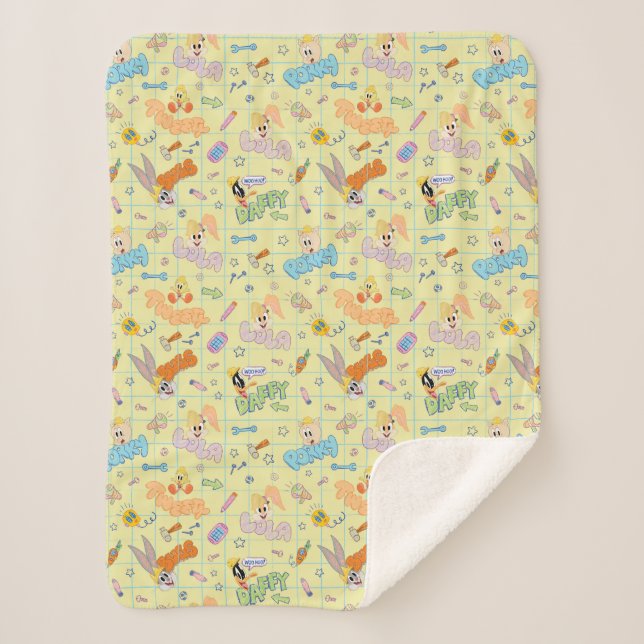 BUGS BUNNY BUILDERS™| Character Sketch Pattern Sherpa Blanket (Front)