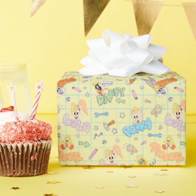 BUGS BUNNY BUILDERS™| Character Sketch Pattern Wrapping Paper (Birthday Party)