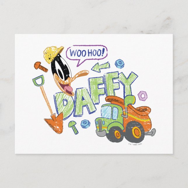 BUGS BUNNY BUILDERS™| DAFFY DUCK™ Sketch Art Postcard (Front)