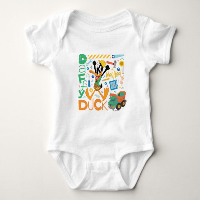 BUGS BUNNY BUILDERS™| DAFFY DUCK™ Work Tools Baby Bodysuit (Front)