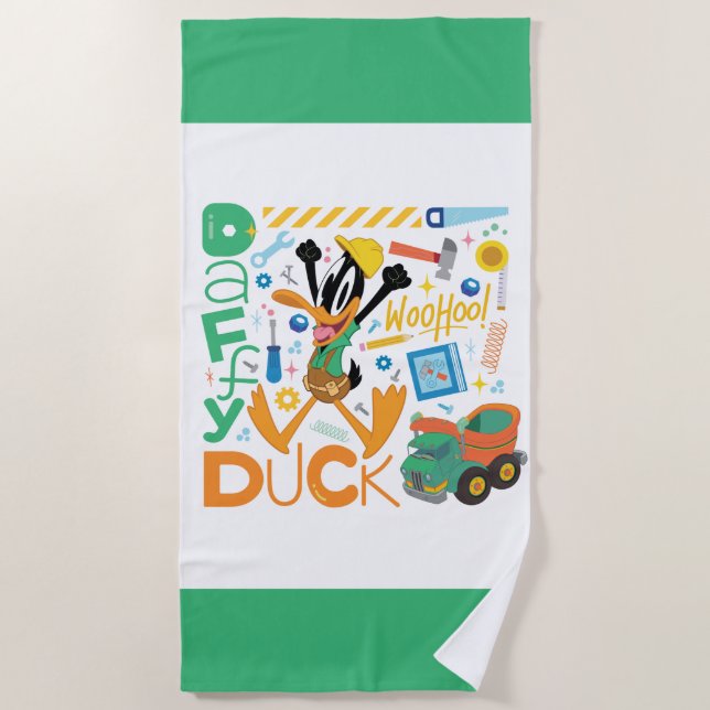 BUGS BUNNY BUILDERS™| DAFFY DUCK™ Work Tools Beach Towel (Front)