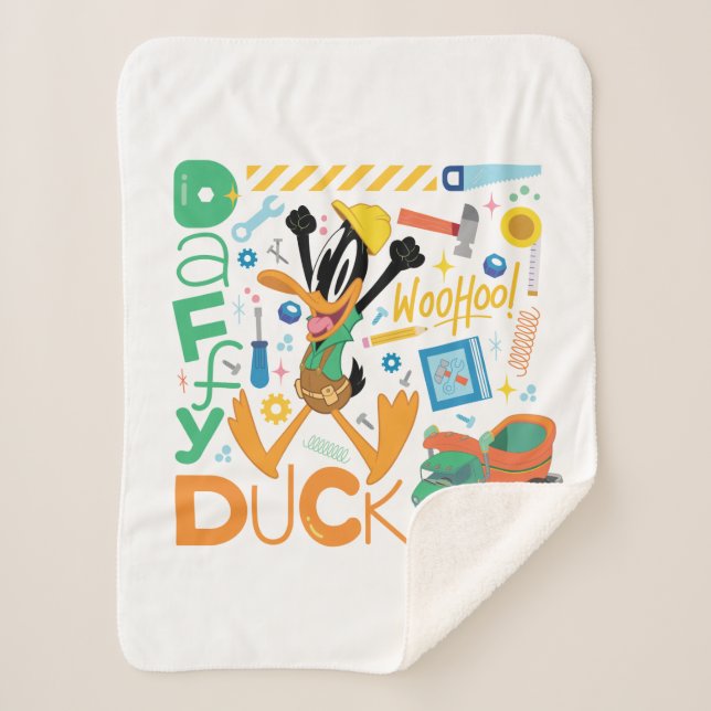 BUGS BUNNY BUILDERS™| DAFFY DUCK™ Work Tools Sherpa Blanket (Front)