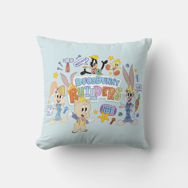 BUGS BUNNY BUILDERS™| Group Sketch Art Cushion (Front)