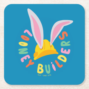 BUGS BUNNY BUILDERS™ Hard Hat Circle Logo Square Paper Coaster