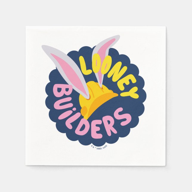 BUGS BUNNY BUILDERS™| Hard Hat Scalloped Logo Napkin (Front)