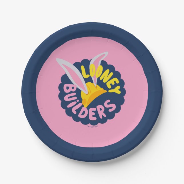 BUGS BUNNY BUILDERS™| Hard Hat Scalloped Logo Paper Plate (Front)