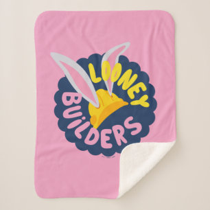 BUGS BUNNY BUILDERS™  Hard Hat Scalloped Logo Sherpa Blanket