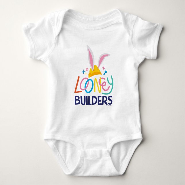 BUGS BUNNY BUILDERS™| Hard Hat Stacked Logo Baby Bodysuit (Front)
