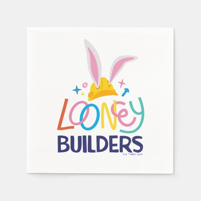 BUGS BUNNY BUILDERS™| Hard Hat Stacked Logo Napkin (Front)