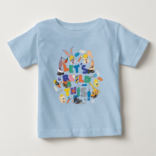 BUGS BUNNY BUILDERS™| "Let's Build This" Collage Baby T-Shirt (Front)