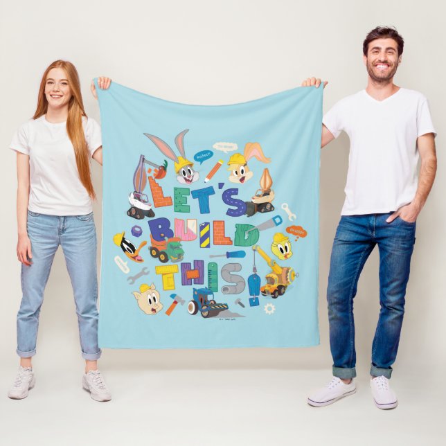 BUGS BUNNY BUILDERS™| "Let's Build This" Collage Fleece Blanket (In Situ)