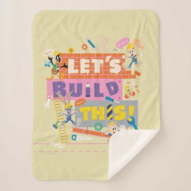 BUGS BUNNY BUILDERS™| "Let's Build This" Work Site Sherpa Blanket (Front)