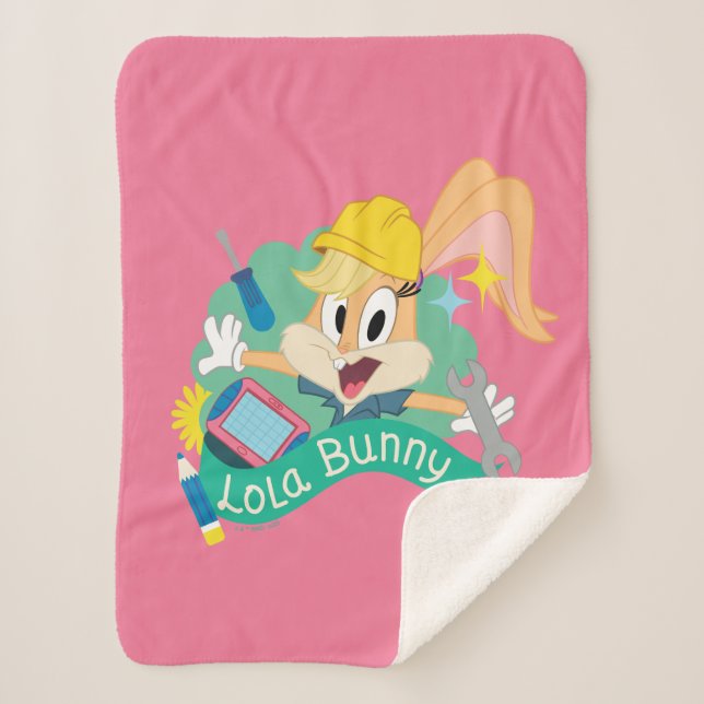 BUGS BUNNY BUILDERS™| Lola Bunny Character Graphic Sherpa Blanket (Front)