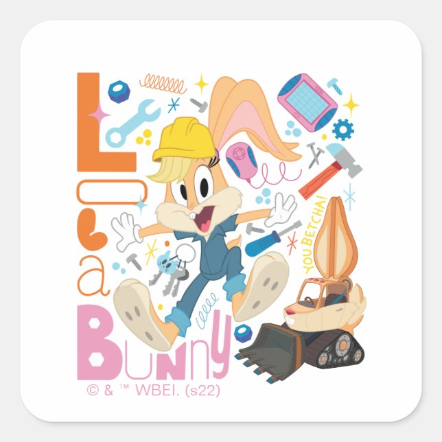 BUGS BUNNY BUILDERS™| Lola Bunny Work Tools Square Sticker (Front)